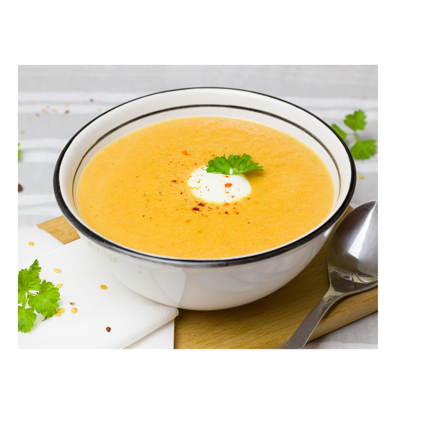 Creme de abóbora e castanhas com acelga