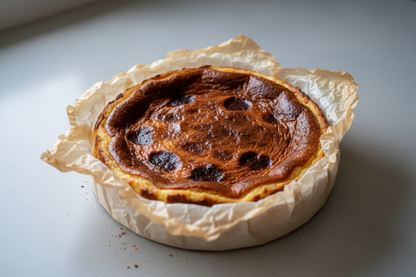 A Tarta Basca embrulhada em papel vegetal