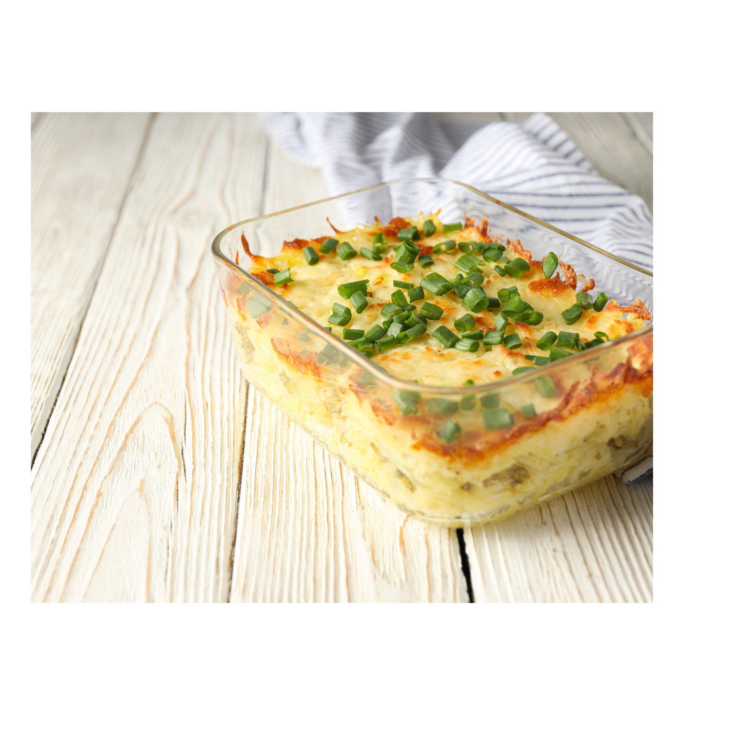 Gratinado terra e mar com grão de bico