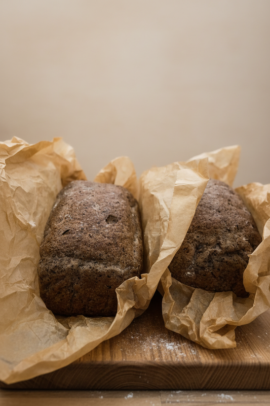 Pão artesanal de trigo sarraceno e linhaça